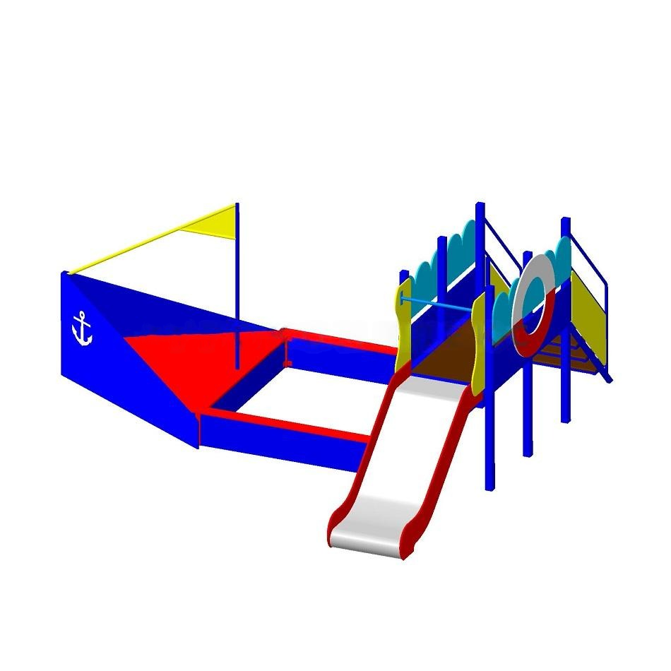 Песочница "Кораблик" с горкой