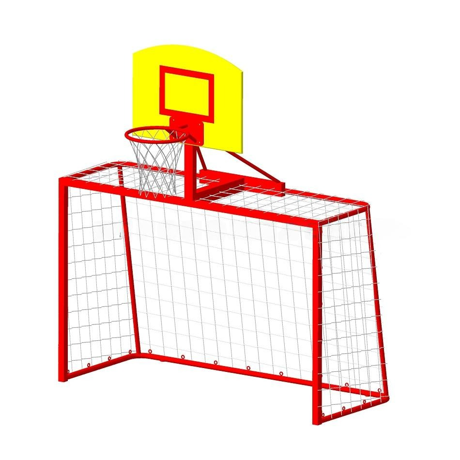 Ворота футбольные В-05, комбинированные с баскетбольным щитом